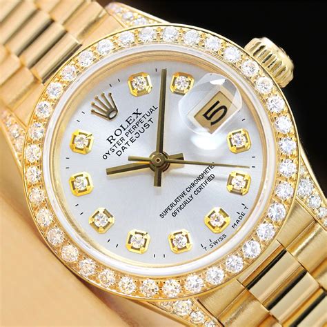 Rolex watch with diamond bezel